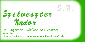 szilveszter nador business card